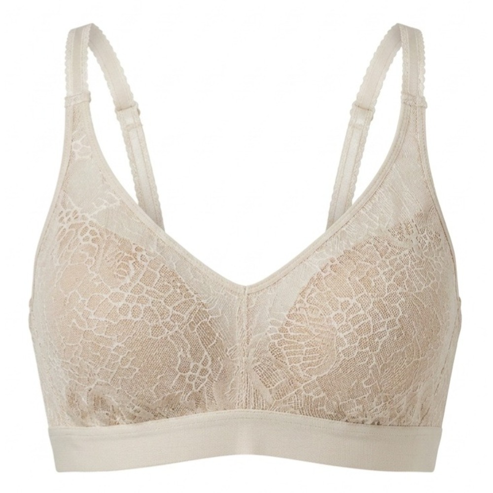 Chantelle 1892 C Magnifique Full Bust Wireless Bra 36D Ivory Lace Floral